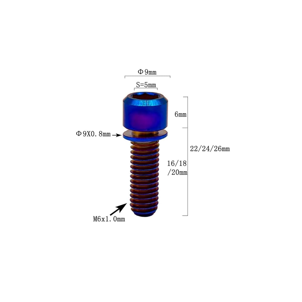 じゅんぼう Amazon | RISON チタンM6 x 18mm 自転車ねじ 六角穴付き六角穴